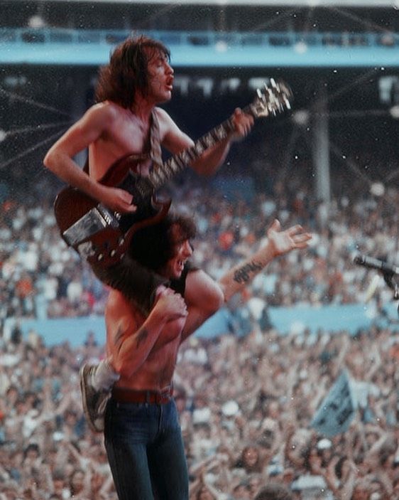 Bon Scott and Angus Young in Cleveland July 28, 1979.