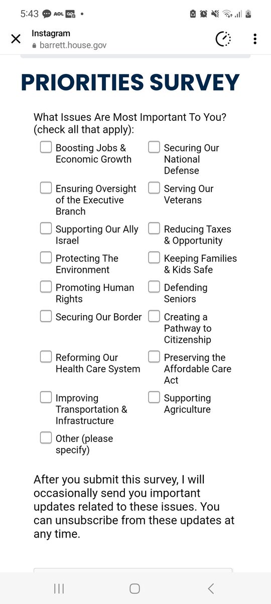 Anything but an in-person town hall  <a href="/tombarrettmi7/">Tom Barrett</a> is doing a survey over on Instagram.   Who's priority is Reducing Opportunities?  Who wrote this?  Talk about vague questions with results that can be totally twisted to support practically anything.