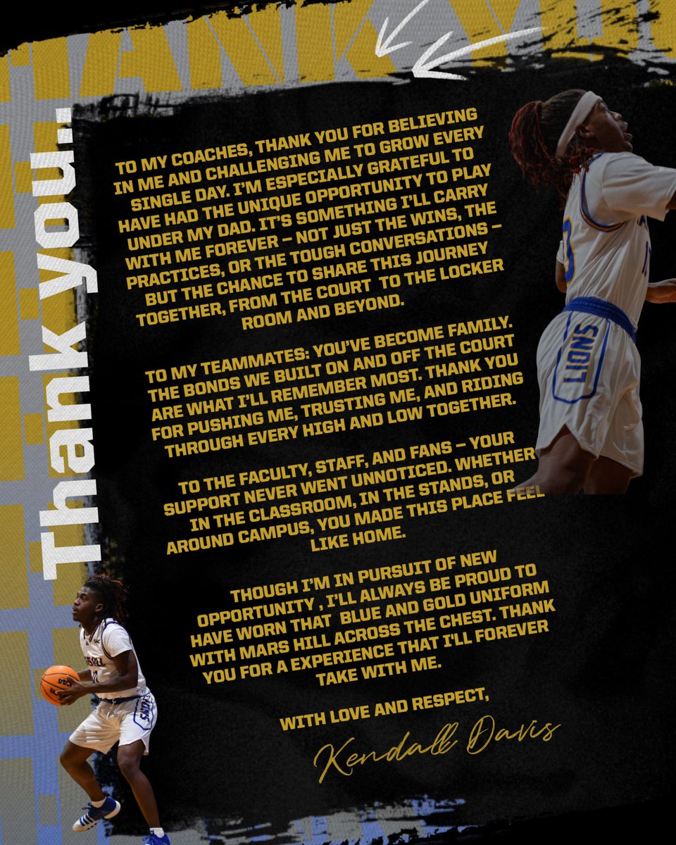 PG-Kendall Davis (Transf) 2yr starter 2x team Most Outstanding Defender. High IQ, Physical downhill guard, career stats FT 71% FT-34% 3pt- 69 charges drawn (3yrs) floor general. “Great teammate, court vision, unselfish player KIDS A WINNER !!
youtu.be/8g0L3WB2lZk?si…