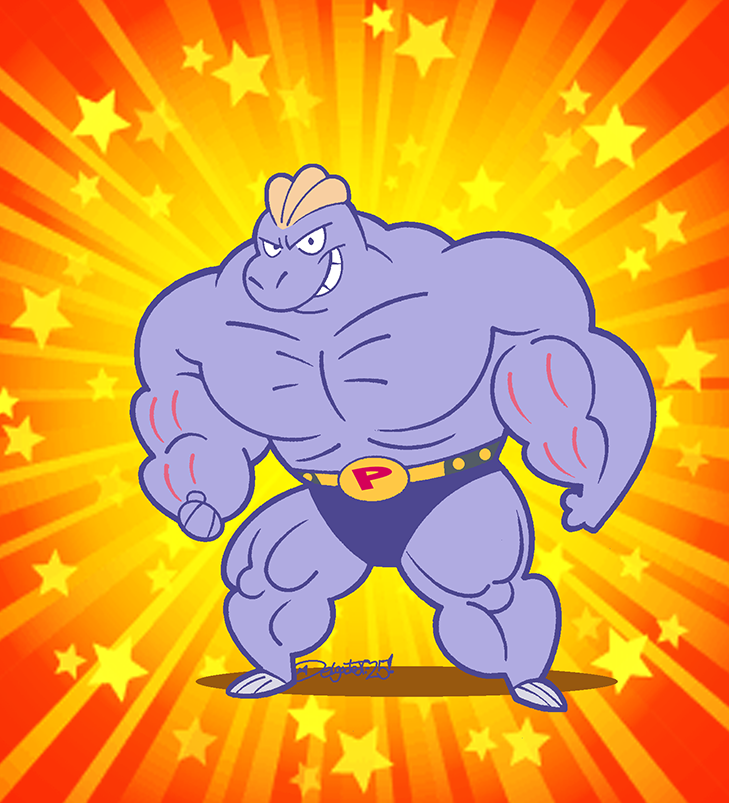 that's a swol machoke.... #swol #machoke #pokemon #fightingtype #bodybuilding #characterdesign