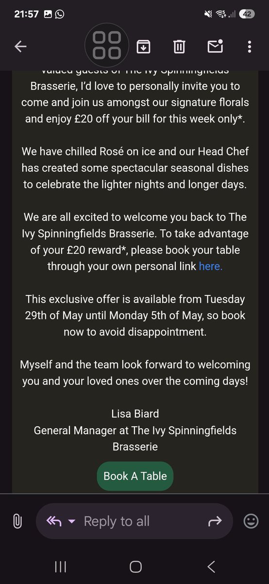 traceylowe's tweet photo. Oh dear oh dear @TheIvyColle And I expected so much more of you. https://t.co/NGEpdgdxH1