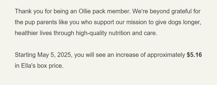 RSharpTraining's tweet photo. .@olliepets  This is fun.. Especially considering I've not had even 1 entire box come with 14 bags of food intact. 4 bad bags the last box. and your "fix" is to ship me my next box sooner at full charge. #badservice #badserviceisbad #buyerbeware https://t.co/3iHJLSFtvT