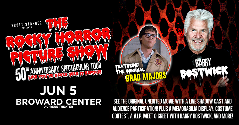 Fort Lauderdale, let’s do the Time Warp again! 🕰️Celebrate 50 years of The Rocky Horror Picture Show with Barry Bostwick himself, a screening of the original unedited film with a live shadow cast,  audience participation, costume contest &amp; more! tinyurl.com/4rc888er 👄