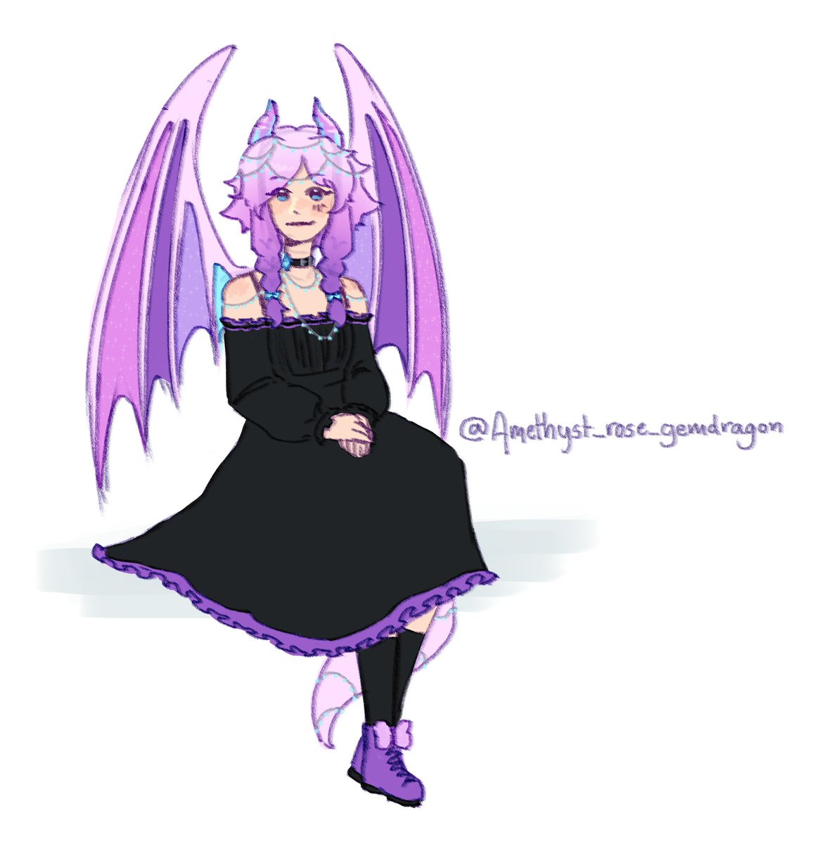 Thank you to everyone who joined me!! And also a massive shoutout to <a href="/GemdragonRose/">Amethyst Rose (Ame)</a> for the super cool oc I drew today!! I hope you enjoy the art even if it isnt super detailed <3