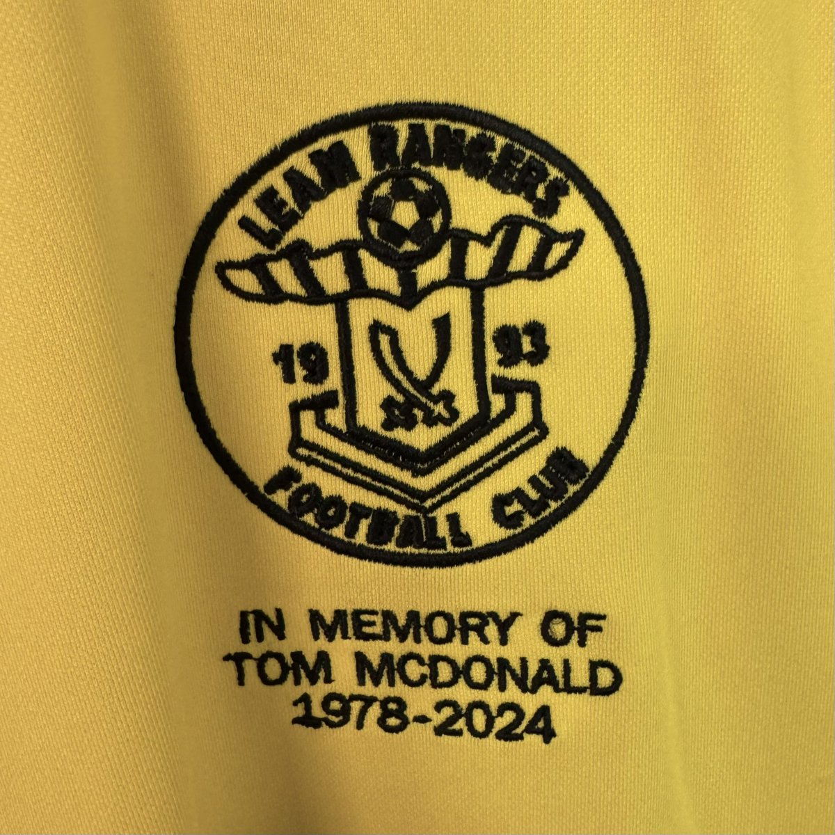Our cup final strips were dedicated to Tom McDonald, a long-time Leam fan and a great friend to everyone at the club.

Tom sadly passed away last year, and we felt it was fitting to use money donated from his funeral collection to honour him on such a big day for the club.