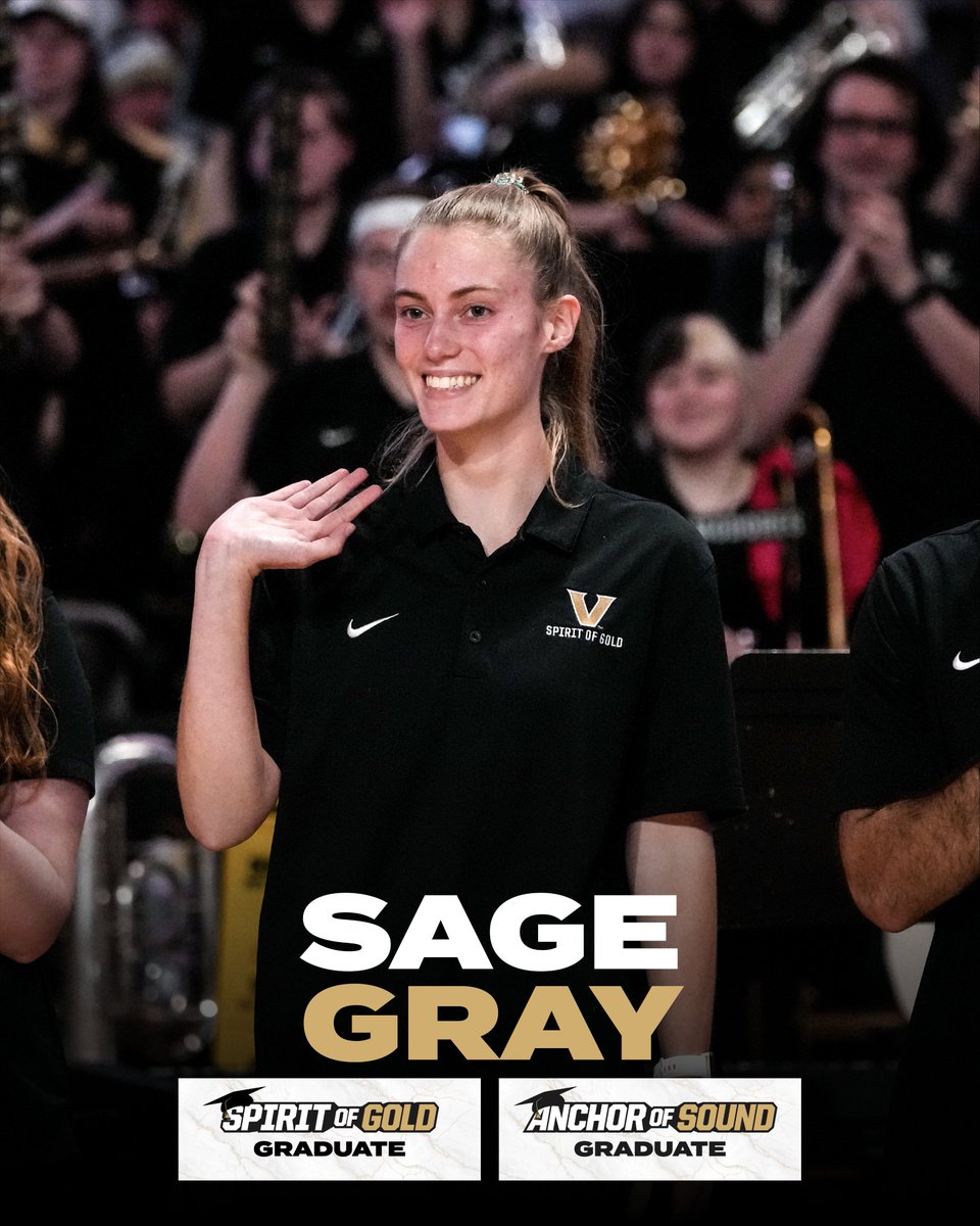 vandybands's tweet photo. Today we celebrate graduating piccolo member, Sage Gray!

A graduate member of the Spirit of Gold and Anchor of Sound, Sage will be receiving her Masters in Elementary Education from @vupeabody this May.

#AnchorDown #SOGILTB #VandyGrad @vucommodores @VanderbiltU https://t.co/OAFNgw7bgM