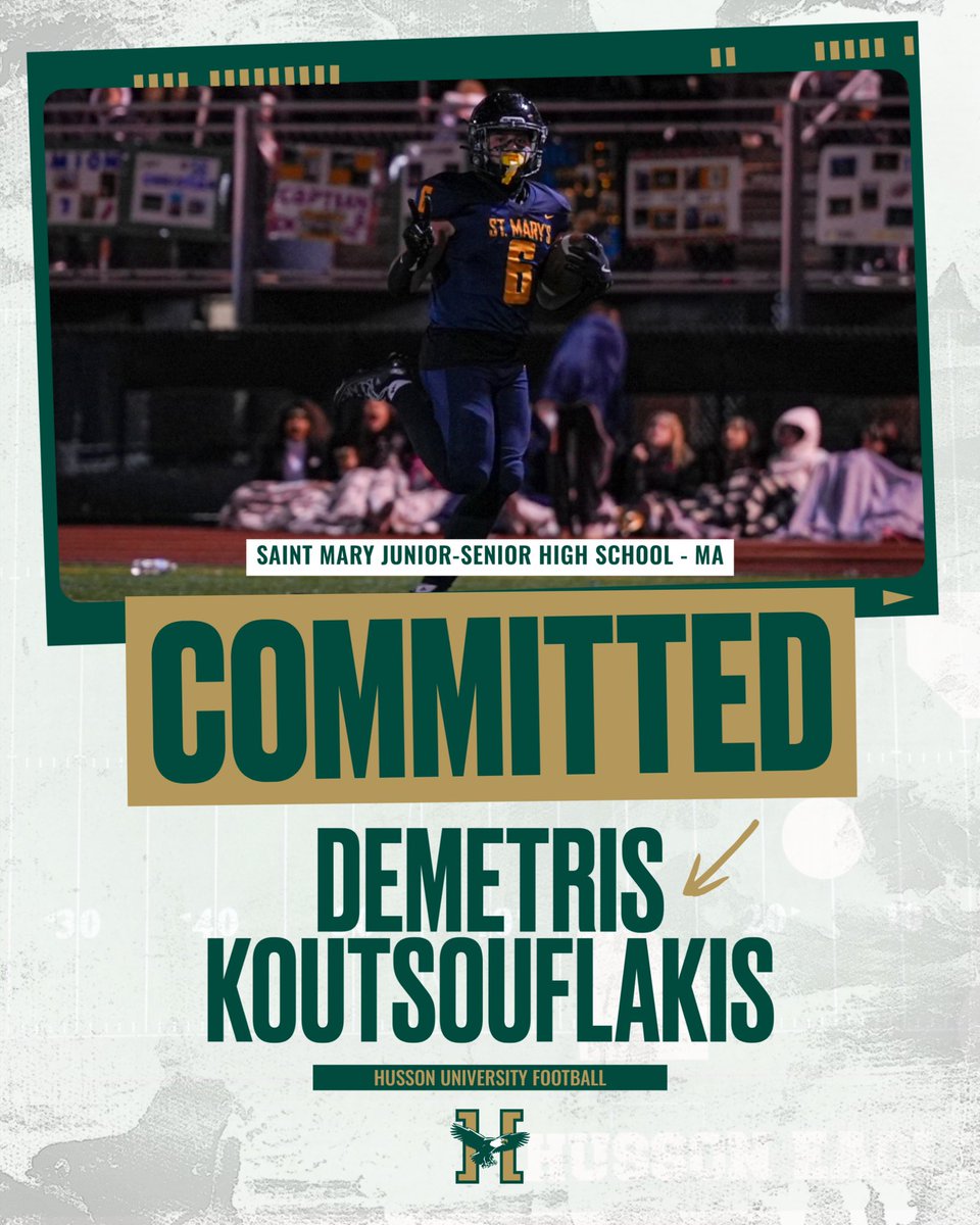 Welcome our newest #HussonGuy!

🦅Demetris Koutsouflakis
🏈Saint Mary Junior-Senior High School - MA