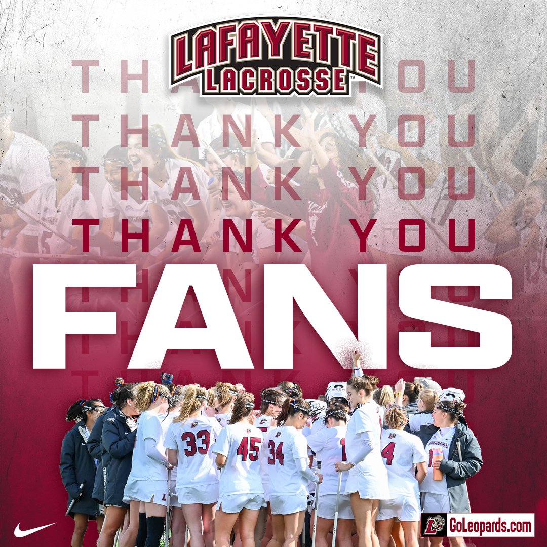 Lafayette Women's Lacrosse (@lafayettewlax) on Twitter photo From our best four-game start since 2020 to this week's postseason awards, thank you to everyone who has supported <a href="/LafCol/">Lafayette College</a> women's lacrosse this season! ๐ฅ
We are truly appreciative of each and every member of Leopard Nation! ๐ซถ
#RollPards #ClimbTheHill | <a href="/GoLeopards/">Lafayette Athletics</a> From our best four-game start since 2020 to this week's postseason awards, thank you to everyone who has supported <a href="/LafCol/">Lafayette College</a> women's lacrosse this season! ๐ฅ
We are truly appreciative of each and every member of Leopard Nation! ๐ซถ
#RollPards #ClimbTheHill | <a href="/GoLeopards/">Lafayette Athletics</a>