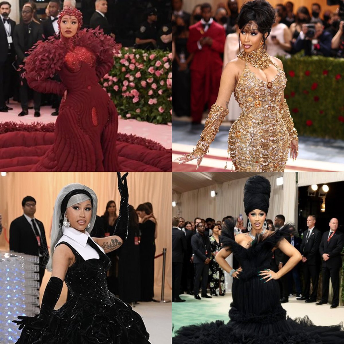 Vogue Magazine commends Cardi B and her iconic Met Gala looks, names her the Queen of Met Gala. 

“Bow Down to Cardi B, Queen of Met Gala beauty looks. Cardi consistently gives us the best looks of the night.. [She] is always one to watch on those steps.”