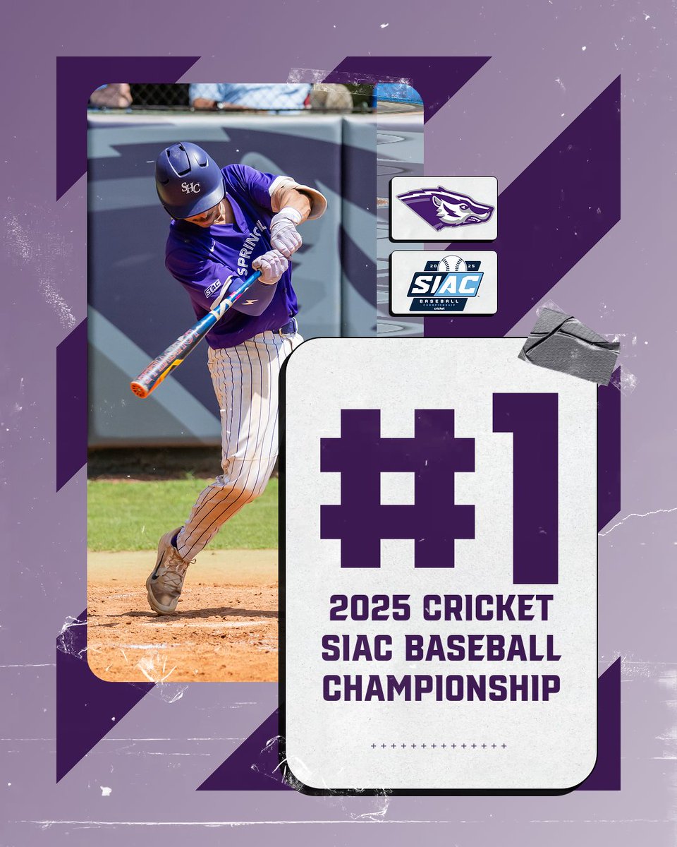 The Badgers are the No. 1️⃣ seed heading into the 2025 Cricket SIAC Baseball Championship❗ 

They will play No. 8 Lane in the first round on May 1 at 3 p.m. (ET).

#HillYeah