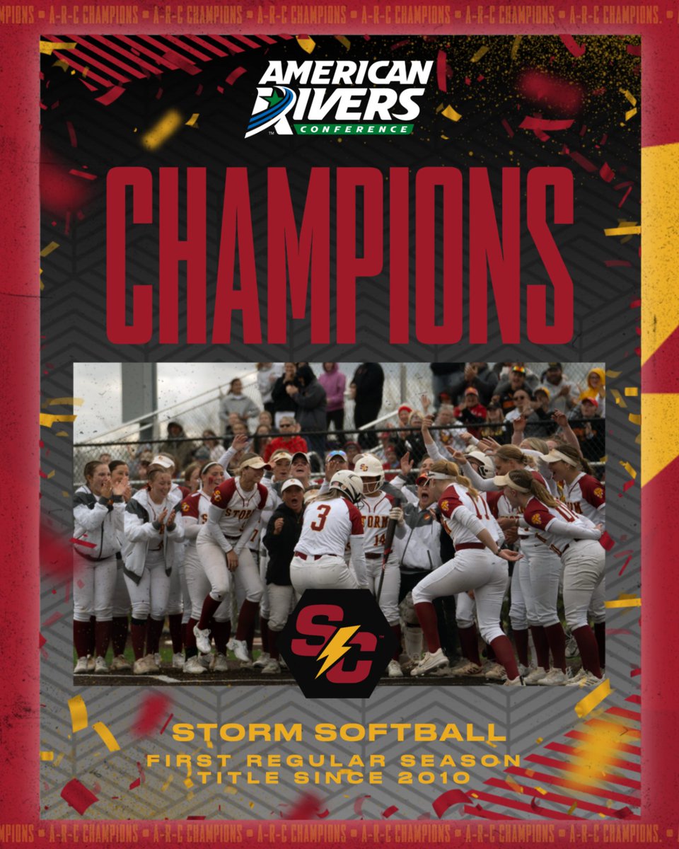 Simpson Storm Sports (@stormsports) on Twitter photo For the first since 2010 <a href="/SCStormSoftball/">Simpson Softball ⚡️</a> has clinched the A-R-C regular season championship!
The Storm clinched at least a share of the title and could clinch outright as the final week of action wraps up.
🔗 linktr.ee/simpsonsoftball
#rollriversSB #d3softball For the first since 2010 <a href="/SCStormSoftball/">Simpson Softball ⚡️</a> has clinched the A-R-C regular season championship!
The Storm clinched at least a share of the title and could clinch outright as the final week of action wraps up.
🔗 linktr.ee/simpsonsoftball
#rollriversSB #d3softball