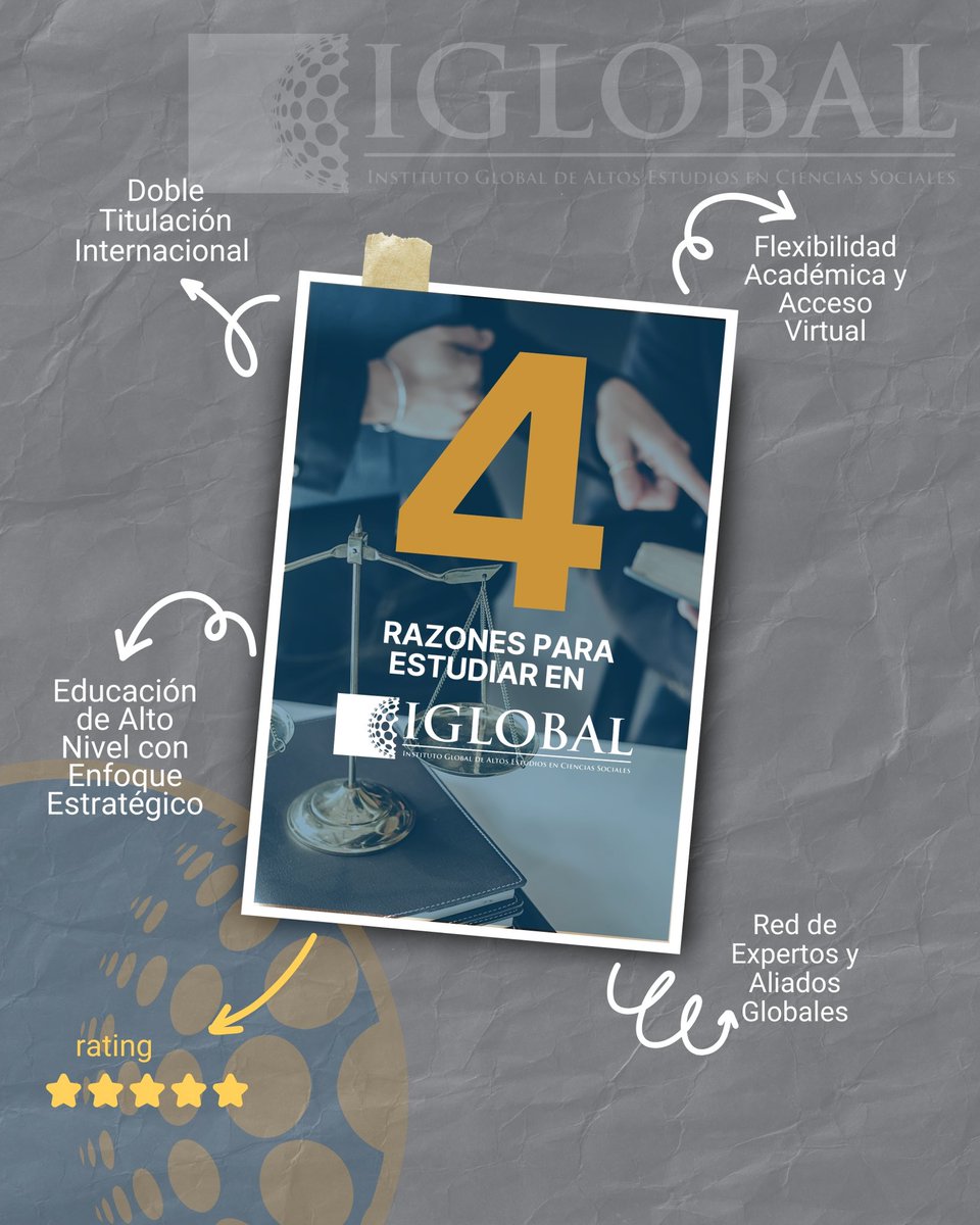 4 razones para estudiar en IGLOBAL:
•Doble titulación internacional
•Flexibilidad virtual
•Educación estratégica
•Red global de expertos

¡Impulsa tu futuro hoy!
#IGLOBAL #EducaciónDeImpacto #Maestrías