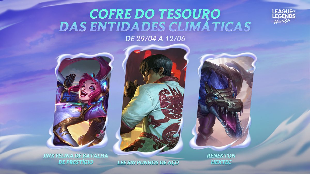 Essas skins vão chegar com tudo, então não perca! Confira os detalhes para garantir a sua nas Notas da Atualização! ⚡️