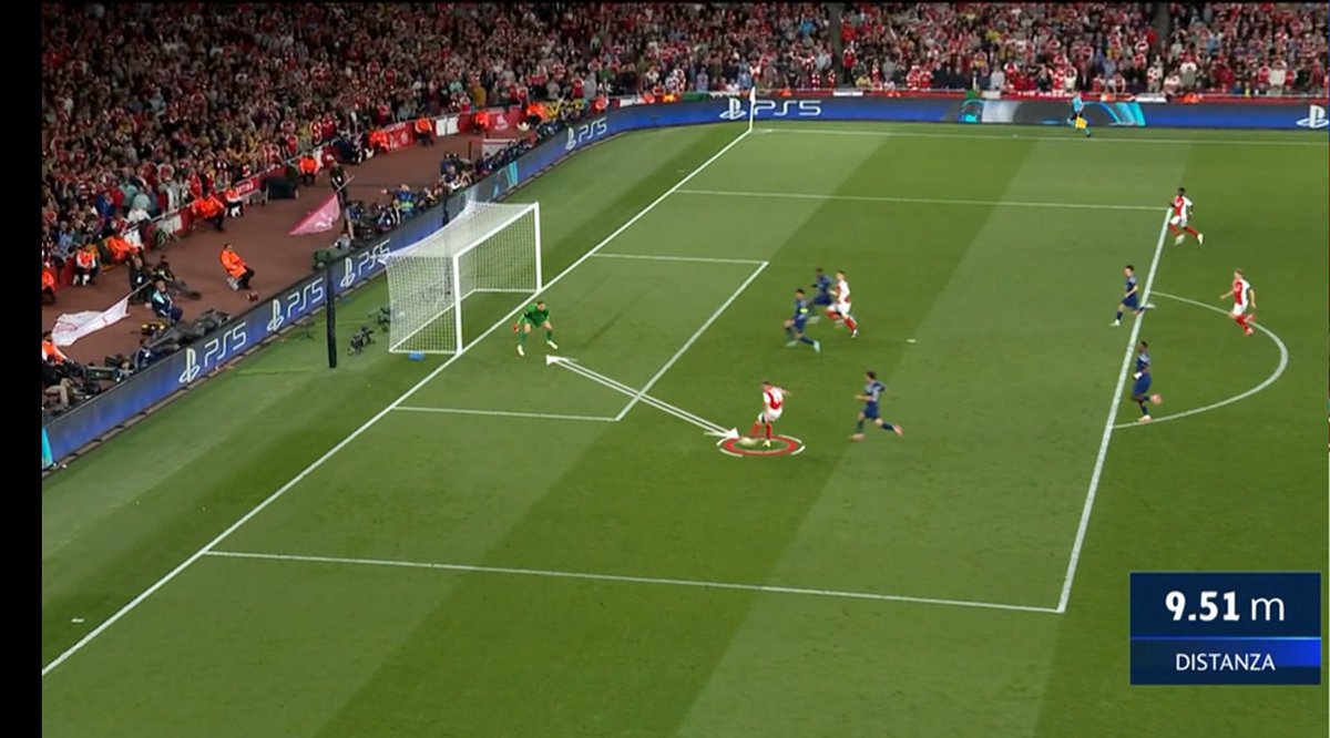 𝗧𝗘𝗠𝗣𝗦 𝗗𝗘 𝗥𝗘́𝗔𝗖𝗧𝗜𝗢𝗡 : 0,44 seconde.

𝗗𝗜𝗦𝗧𝗔𝗡𝗖𝗘 𝗔𝗩𝗘𝗖 𝗟𝗘 𝗕𝗔𝗟𝗟𝗢𝗡 : 9,51 mètres.

Gianluigi Donnarumma 🇮🇹 tu es… 𝗜𝗠𝗠𝗘𝗡𝗦𝗘 😱🧤