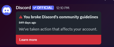 AgntAutoYT's tweet photo. hey @discord mind telling me what exactly i did to get struck for hateful conduct of all things? https://t.co/E3pgV0BriH
