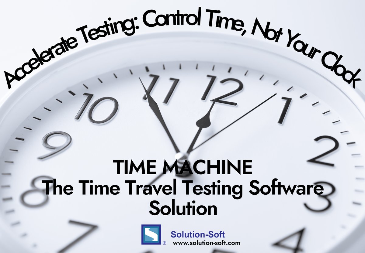 SolutionSoftTM's tweet image. What if you could test any time scenario instantly? Time Machine provides virtual time for your applications, leaving your system clock untouched. Revolutionize your testing of time-sensitive logic. Find out how: solution-soft.com/products/time-…
#SoftwareTesting #TimeTravelTesting