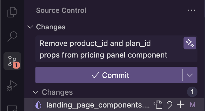 I've almost never been using Git tabs of my code editors. But TIL there’s a commit message generator in both Cursor and Windsurf that I use. This is crazy; I can't understand how I lived without this feature! For the past couple of hours, I’ve coded just to use this feature; I