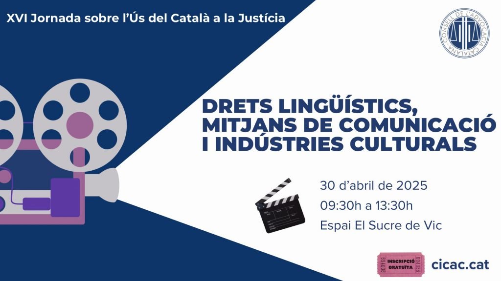 Avui al matí, a la XVI Jornada sobre l’Ús del Català a la Justícia, del Consell de l'Advocacia Catalana, parlarem de Drets lingüístics, mitjans de comunicació i indústries culturals, a l'edifici El Sucre de Vic
cicac.cat/2025/04/xvi-jo…