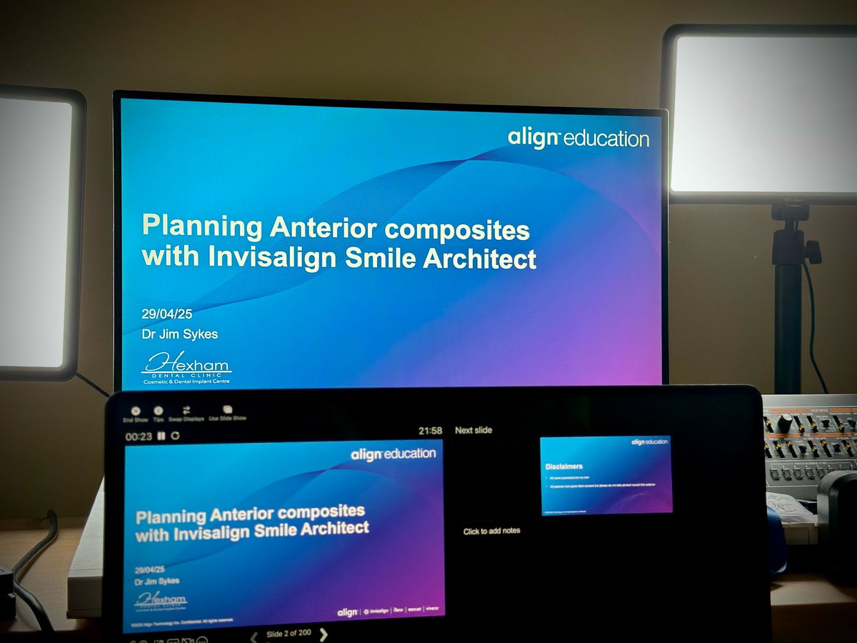 Dr. Jim Sykes had the honour of presenting tonight’s Align Technology webinar on Planning Anterior Composites with Invisalign Smile Architect.

An incredible tool for planning minimally invasive cosmetic cases—Jim was joined by 120+ UK &amp; Irish clinicians.

#Invisalign #Cosmetic