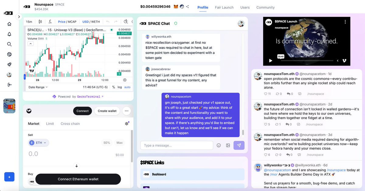 nounspacetom's tweet image. Thanks to the new collapsable nav, each space now comes with even more room for activities.
