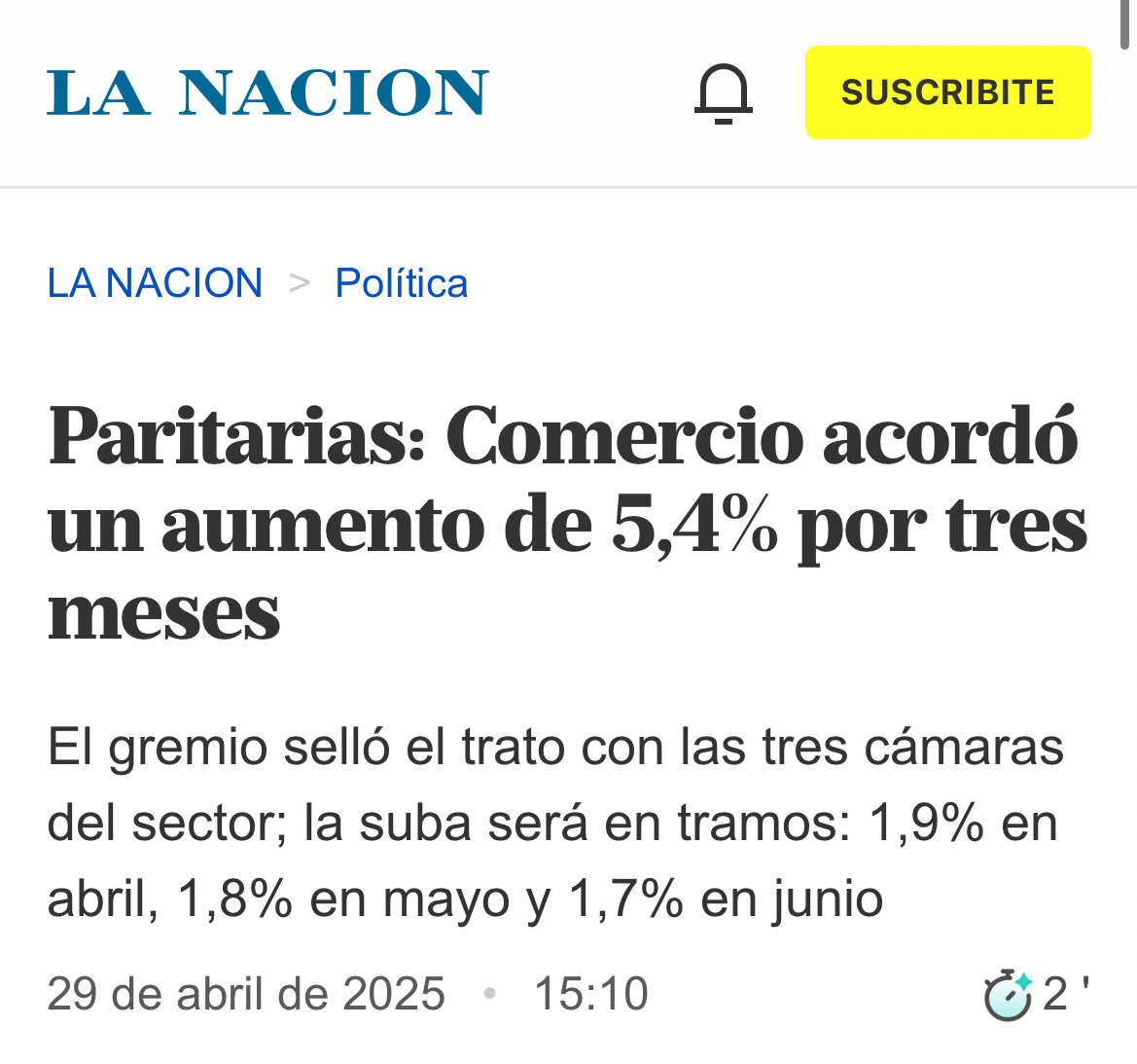 Que lo cuenten como quieran pero con CFK la inflación mensual promedio era de 1,6% y las paritarias del 3%…

Con estos tipos hay una inflación en alimentos de 5.7% y paritarias de 1,9% 🤡🤡🤡