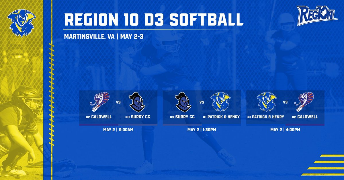 Patrick & Henry CC Athletics (@phccathletics) on Twitter photo Join us May 2โ3 as <a href="/PHCCSoftball/">PHCC Softball </a> hosts the NJCAA Region 10 DIII Tournamentโfeaturing YOUR defending 2024 National Champions! ๐ช๐ฅ
๐๏ธ Martin Field
๐๏ธ $5/day (13+), kids 12 & under FREE
๐ Food by Palumboโs Food Truck
Letโs pack the stands and show our #PHamily pride! ๐๐ Join us May 2โ3 as <a href="/PHCCSoftball/">PHCC Softball </a> hosts the NJCAA Region 10 DIII Tournamentโfeaturing YOUR defending 2024 National Champions! ๐ช๐ฅ
๐๏ธ Martin Field
๐๏ธ $5/day (13+), kids 12 & under FREE
๐ Food by Palumboโs Food Truck
Letโs pack the stands and show our #PHamily pride! ๐๐