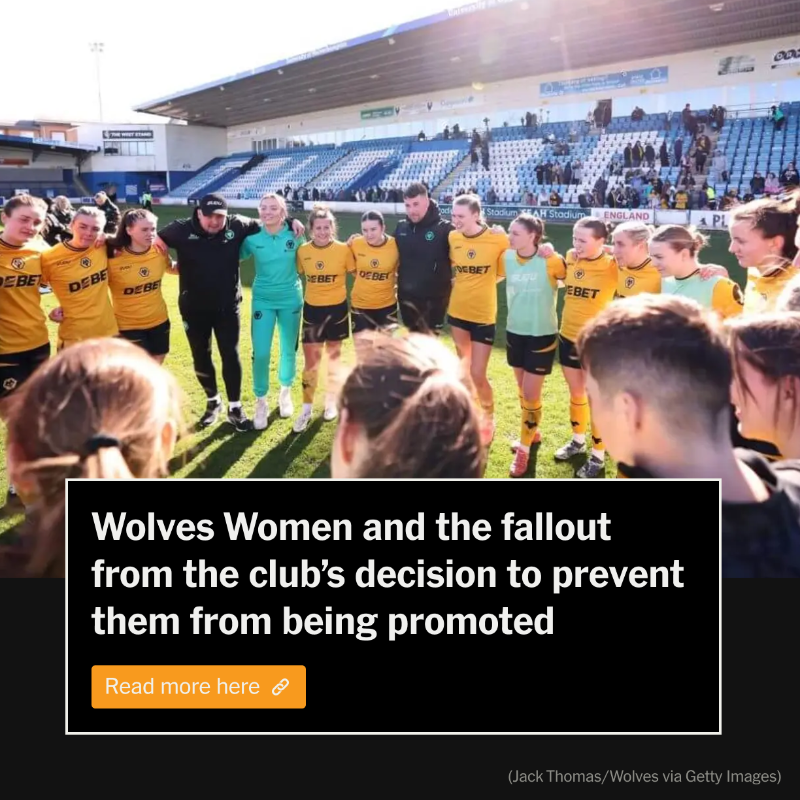 TheAthleticFC's tweet photo. It was after Wolves Women’s promotion hopes were ended that players were told the club had long since decided not to apply for promotion.

For the “devastated” squad, there is uncertainty about their future.

@SteveMadeley78, @megan_feringa &amp; @CWeatherspoon_ analyse the fallout.