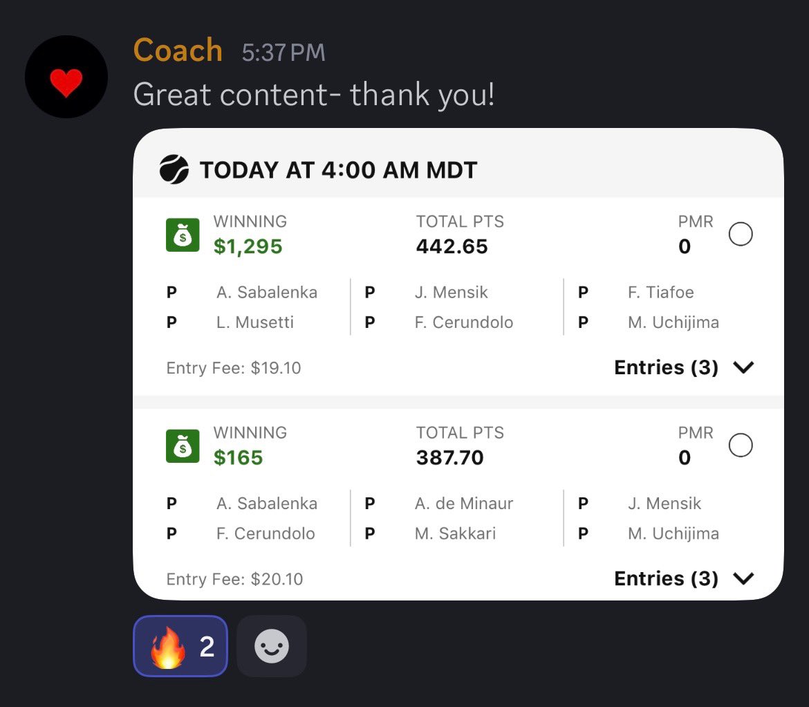 Another amazing week in Tennis for the insiders 🔥🎾

<a href="/Rishhh85/">Rish</a>