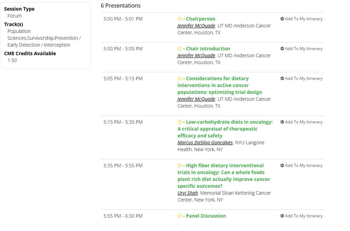 ⏰ #AACR25 attendees, don’t miss this session! 
❔How many of your patients have asked whether diet could impact their outcomes?
📌Excited to  hear from experts #DrJenniferMcQuade <a href="/MarcusDGon/">Marcus Goncalves</a> <a href="/UrviShahMD/">Urvi Shah</a> on the current evidence and how we can study diet as a therapeutic target!