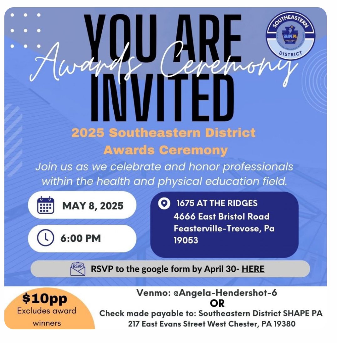 Last Call—-Deadline April 30th—TOMORROW!!📣📣📣

Come join us as we celebrate the 6 professionals earning awards this year!🎉

The SED Awards Ceremony is Thursday May 8th at 6:00pm!! ✨✨

RSVP here: ➡️ docs.google.com/forms/d/e/1FAI