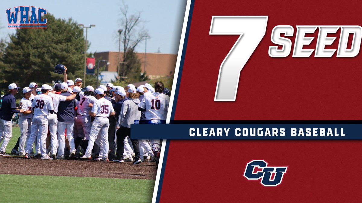 @cleary_baseball is officially the 7 seed for the WHAC Conference Playoff Tournament!

They will take on the 2 seed Concordia University Cardinals tomorrow at Cornerstone University. First pitch is set for 2 PM.
