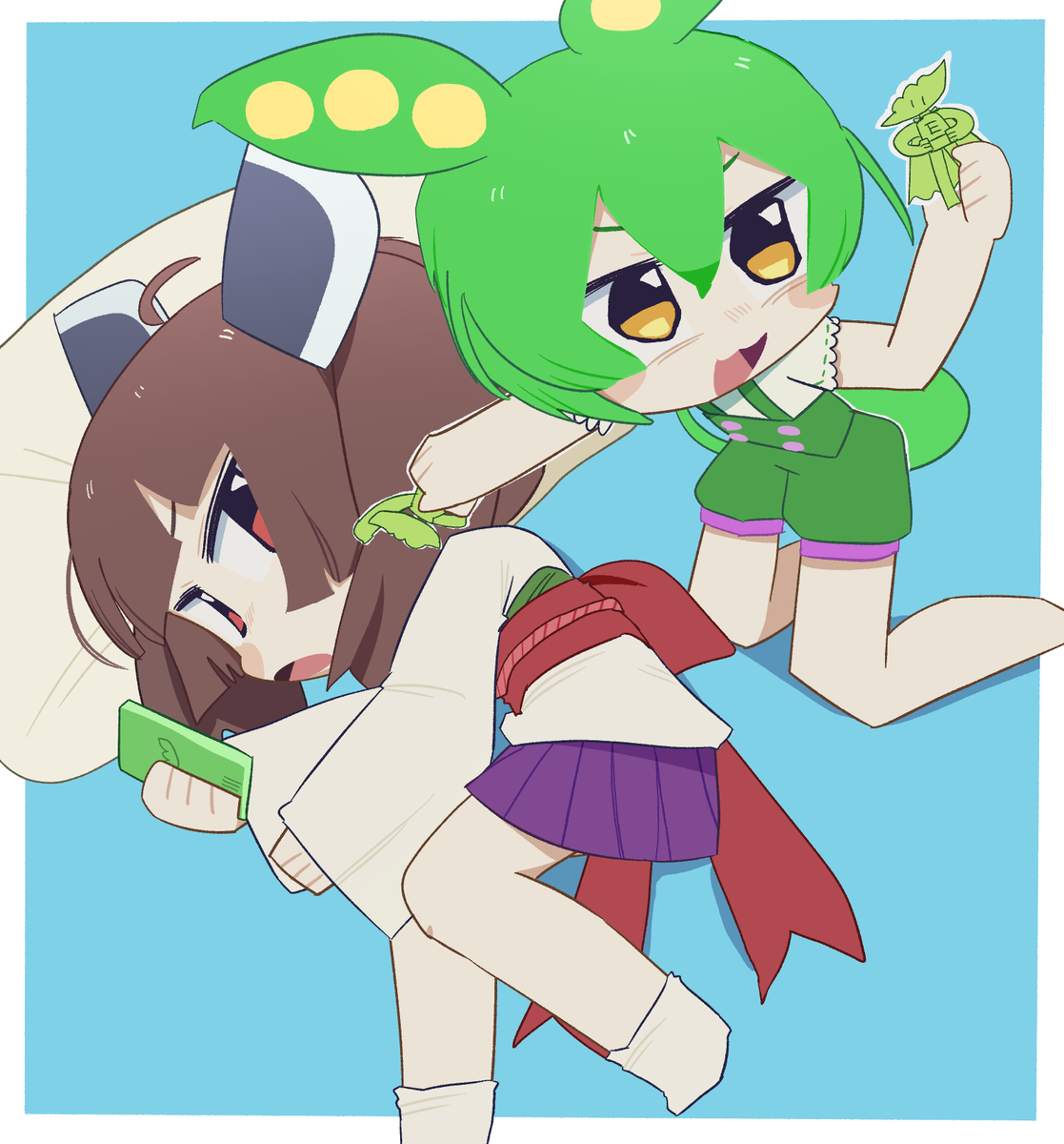 東北きりたん ,ずんだもん 「 」|このほしのイラスト