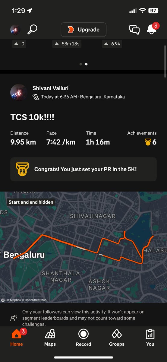 This is was so hard. I must do it again. 

the muggy weather, the course, day 1 of my period, and to top it all off, an ungodly 9.95km on strava.