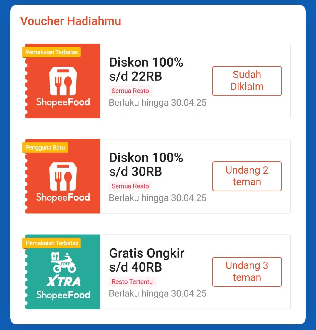 Share &amp; Win ShopeeFood
s.shopee.co.id/2B1oDUZcQi

Bagikan disini 👇🏻