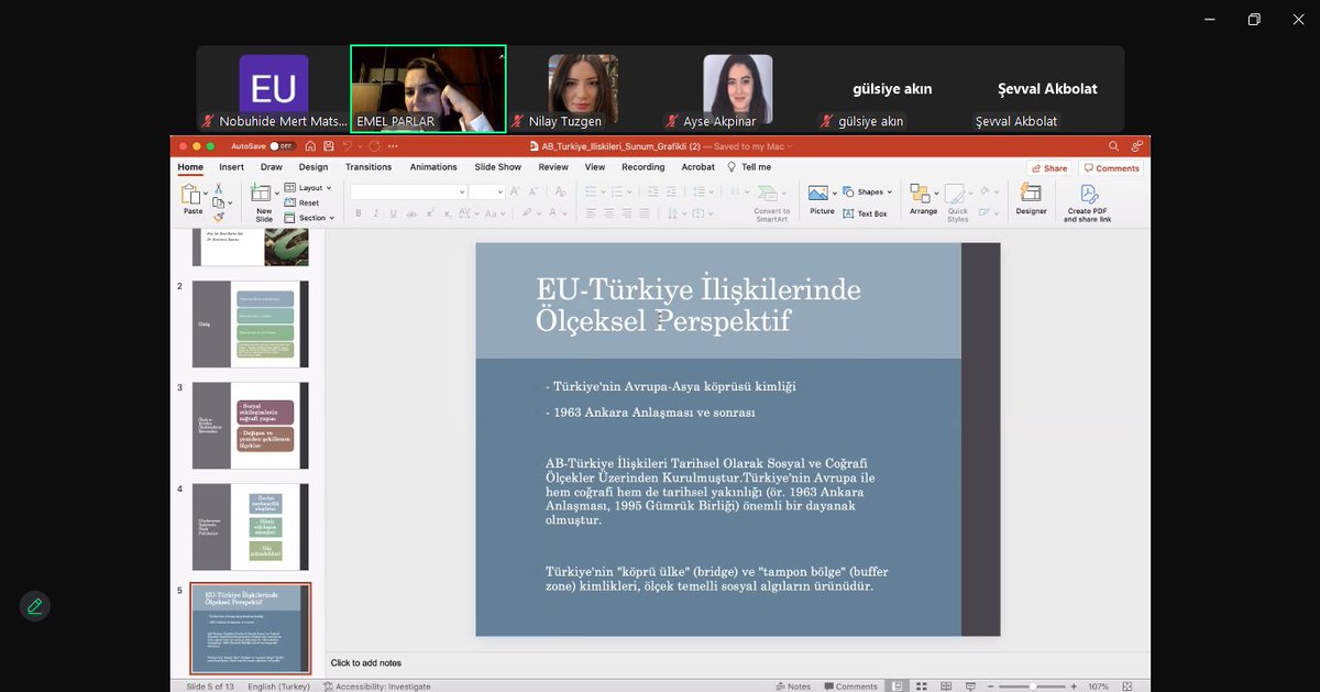 EUGLORDER (@euglorder) on Twitter photo Prof. Dr. Emel Parlar Dal (<a href="/emelparlar2/">Emel Parlar Dal</a>) ve Dr. Samiratou Dipama, 'Re-Scaling an De-Geopolitization of Turkish-European Relations' konulu sunumlarını tamamladı! Kendilerine sunumları ve paylaştıkları kıymetli bilgiler için çok teşekkür ederiz! Sorularınızı bekliyoruz! Prof. Dr. Emel Parlar Dal (<a href="/emelparlar2/">Emel Parlar Dal</a>) ve Dr. Samiratou Dipama, 'Re-Scaling an De-Geopolitization of Turkish-European Relations' konulu sunumlarını tamamladı! Kendilerine sunumları ve paylaştıkları kıymetli bilgiler için çok teşekkür ederiz! Sorularınızı bekliyoruz!