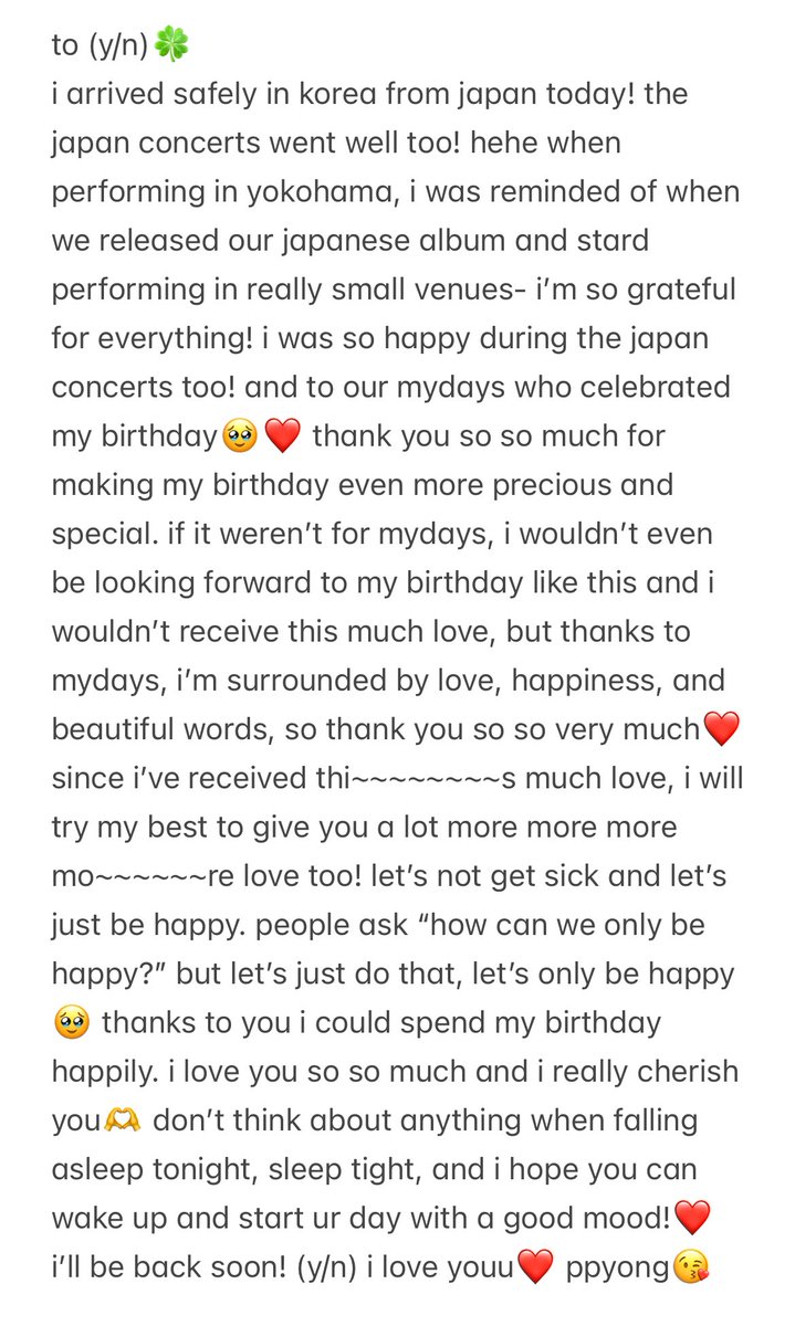 wonpilsbbl's tweet photo. 💭 – 250430 00:31 am kst

💌 to. (y/n)🍀 https://t.co/XFkR75uRee