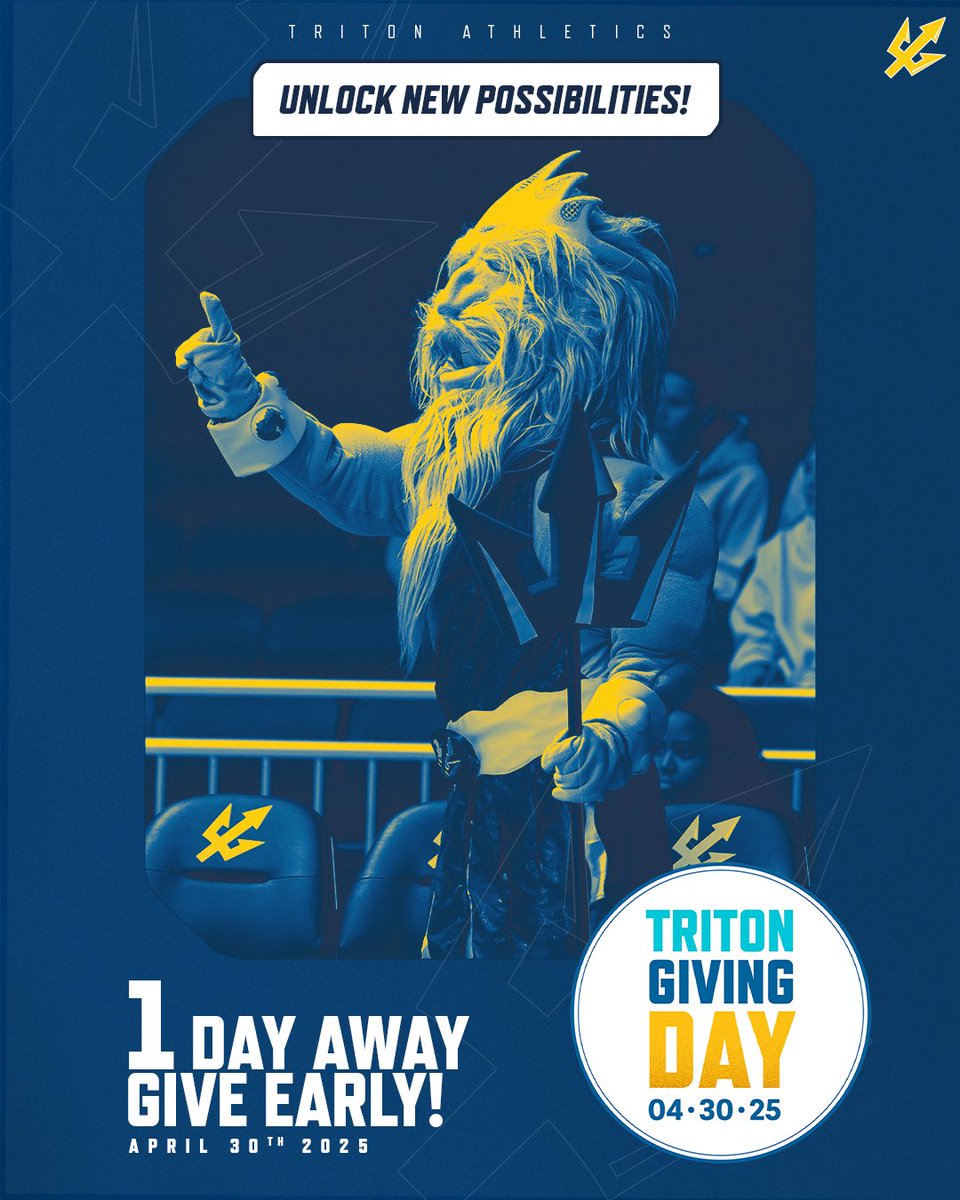 T-1 day until Triton Giving day and @kingtritonucsd heard you wanted to donate! 

Help us unlock new possibilities. 

#GoTritons