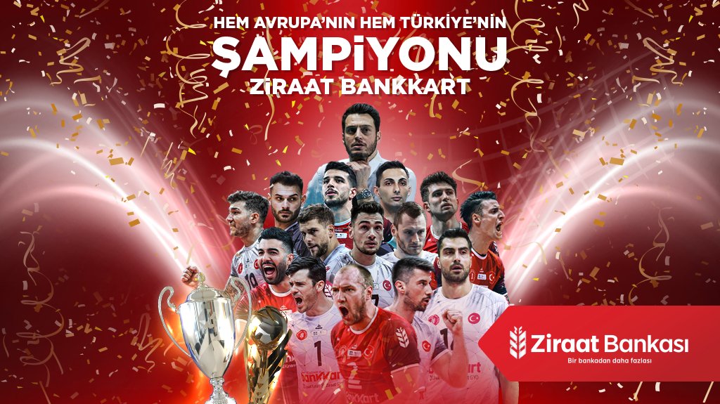 Hem Avrupa’nın Hem Türkiye’nin Şampiyonu Ziraat Bankkart! 🏆
Önce CEV Kupasını ardından da 4. kez SMS Grup Efeler Ligi Şampiyonluğunu kazanmanın haklı gururu ve sevincini yaşıyoruz.
#ŞampiyonZiraatBankkart #ZiraatBankkart