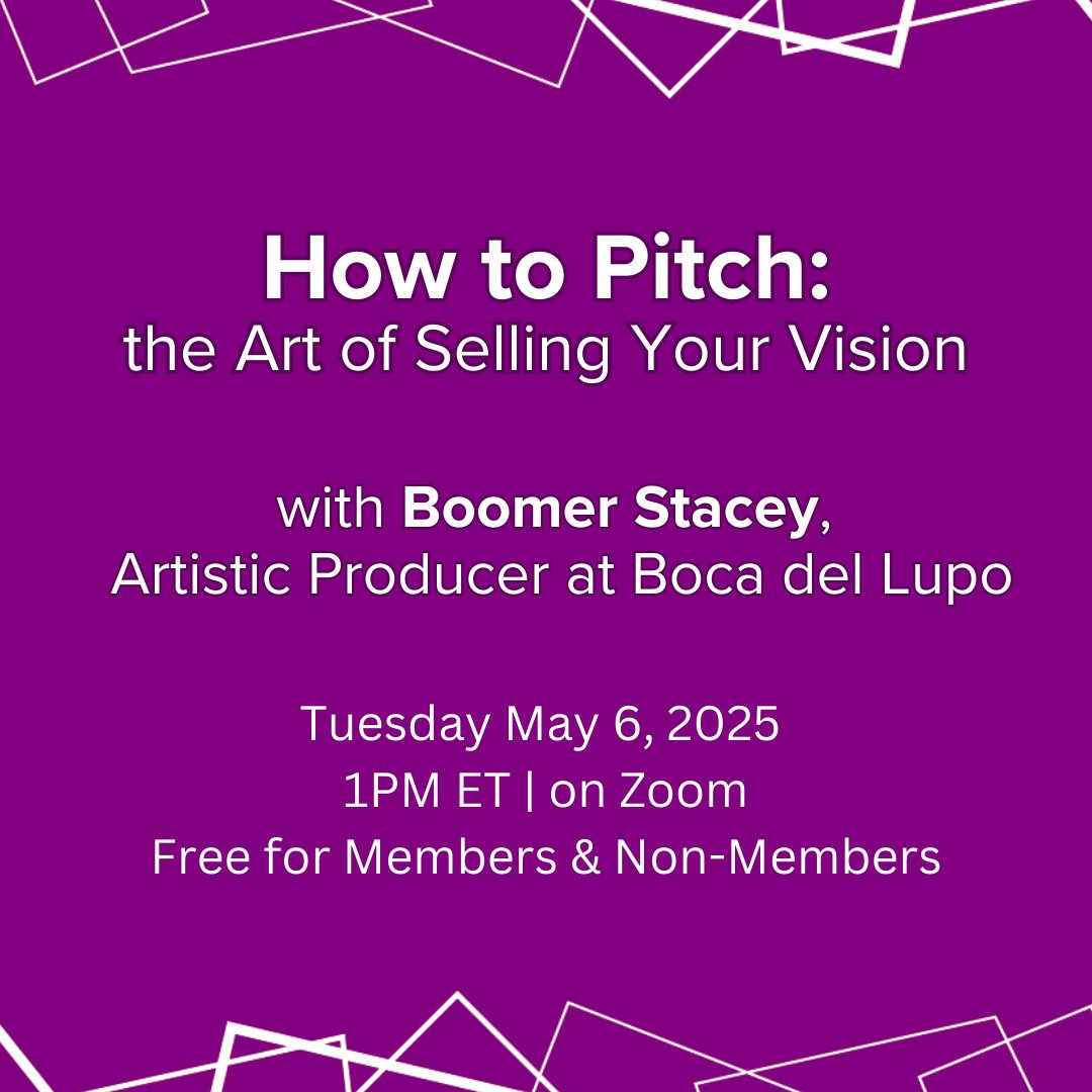 Got a brilliant show idea, but unsure how to get theatres &amp; investors onboard? This session with Boomer Stacey of <a href="/bocadellupo/">Boca Del Lupo</a> , get the skills to structure a persuasive pitch, confidently present your work, and anticipate questions!
tinyurl.com/htopit