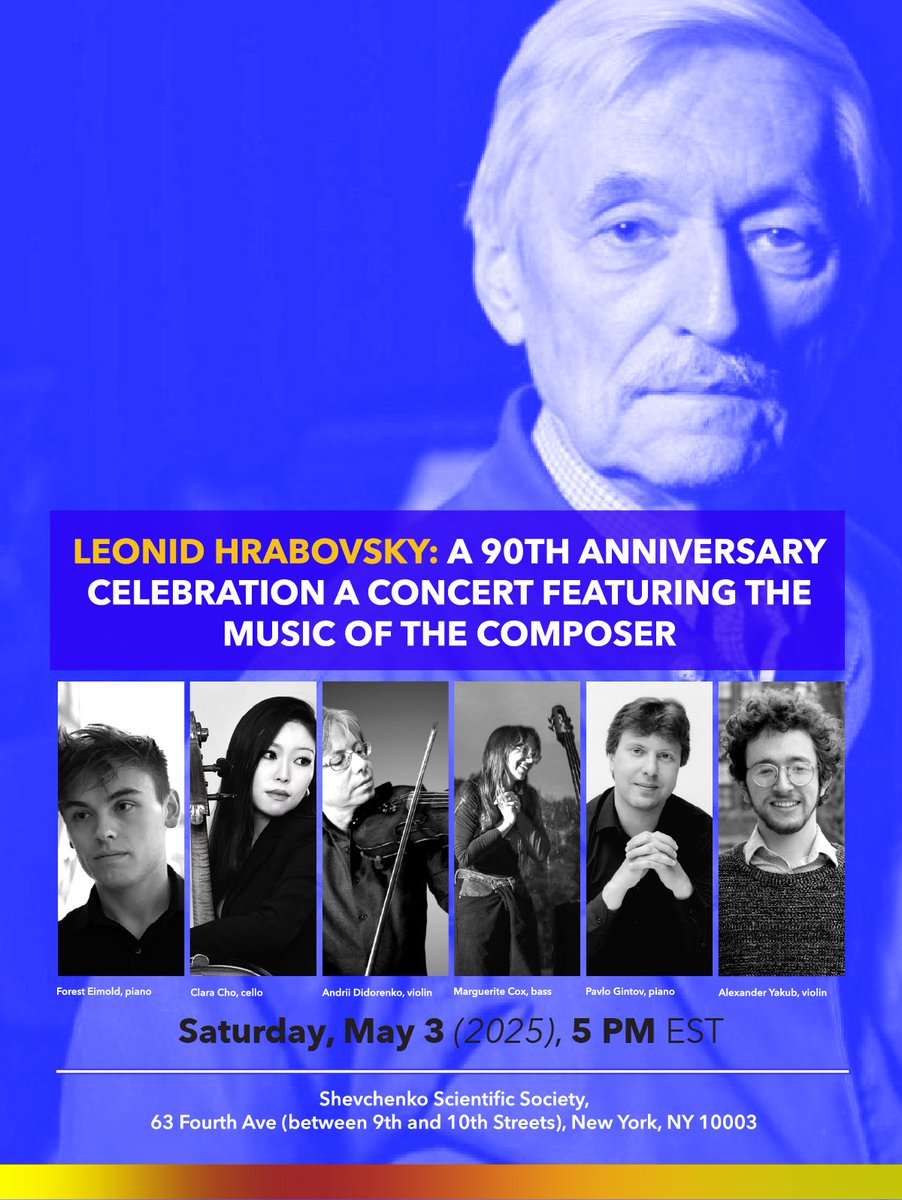 We're hosting a rare musical event this Saturday May 3rd at 5:00 PM, the 90th Anniversary Celebration of composer Leonid Hrabovsky. Please join us in-person or online through the following link. youtube.com/live/jypgTx6Z_…