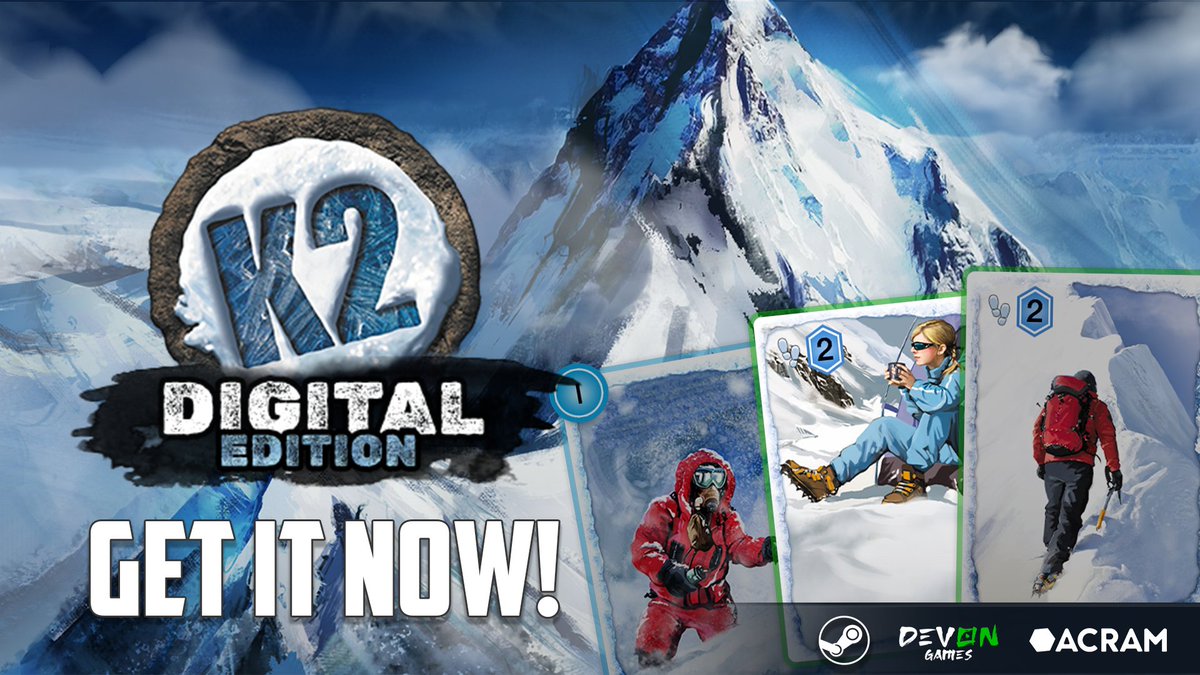 K2: Digital Edition is now available on Steam for Windows and macOS! Climb one of the world’s most dangerous peaks in this faithful digital adaptation, plan your route, manage your climbers’ oxygen and energy, and survive the mountain’s wrath. 🏔️

🧭 Launch Discount: 29th April -