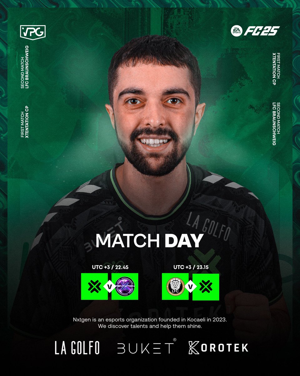 Nxtgen Esports (@nxt_esportstr) on Twitter photo OUR PREMIER JOURNEY CONTINUES! 🚀
Our EAFC 25 team plays two matches in the VPG Esports Premier League today! 🫡
🆚 <a href="/xTentationCP/">x Tentation</a> - 22.45 PM (TSI)
🆚 <a href="/LFCProClubs/">LFC Braunschweig Pro Clubs</a> - 23.15 PM (TSI)
Good luck team! 💚
#NEXWIN | #FC25 OUR PREMIER JOURNEY CONTINUES! 🚀
Our EAFC 25 team plays two matches in the VPG Esports Premier League today! 🫡
🆚 <a href="/xTentationCP/">x Tentation</a> - 22.45 PM (TSI)
🆚 <a href="/LFCProClubs/">LFC Braunschweig Pro Clubs</a> - 23.15 PM (TSI)
Good luck team! 💚
#NEXWIN | #FC25