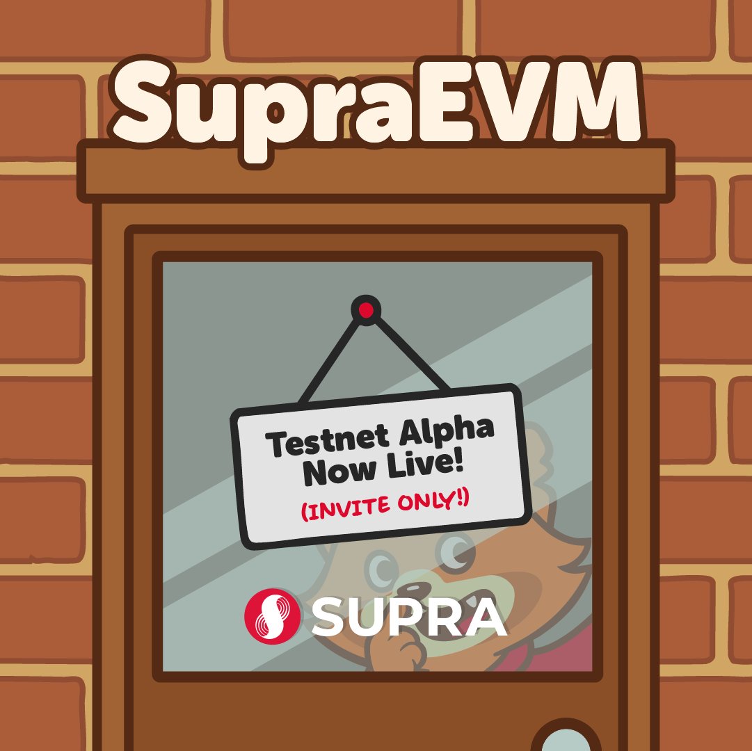 SupraEVM is live on Testnet Alpha.

We're bringing major upgrades to the EVM:
> Hybrid parallel execution of SupraSTM
> Built-in oracles and automation
> Native cross-chain communication
> A cute red panda

Currently invite only, get early access: supra.com/evm