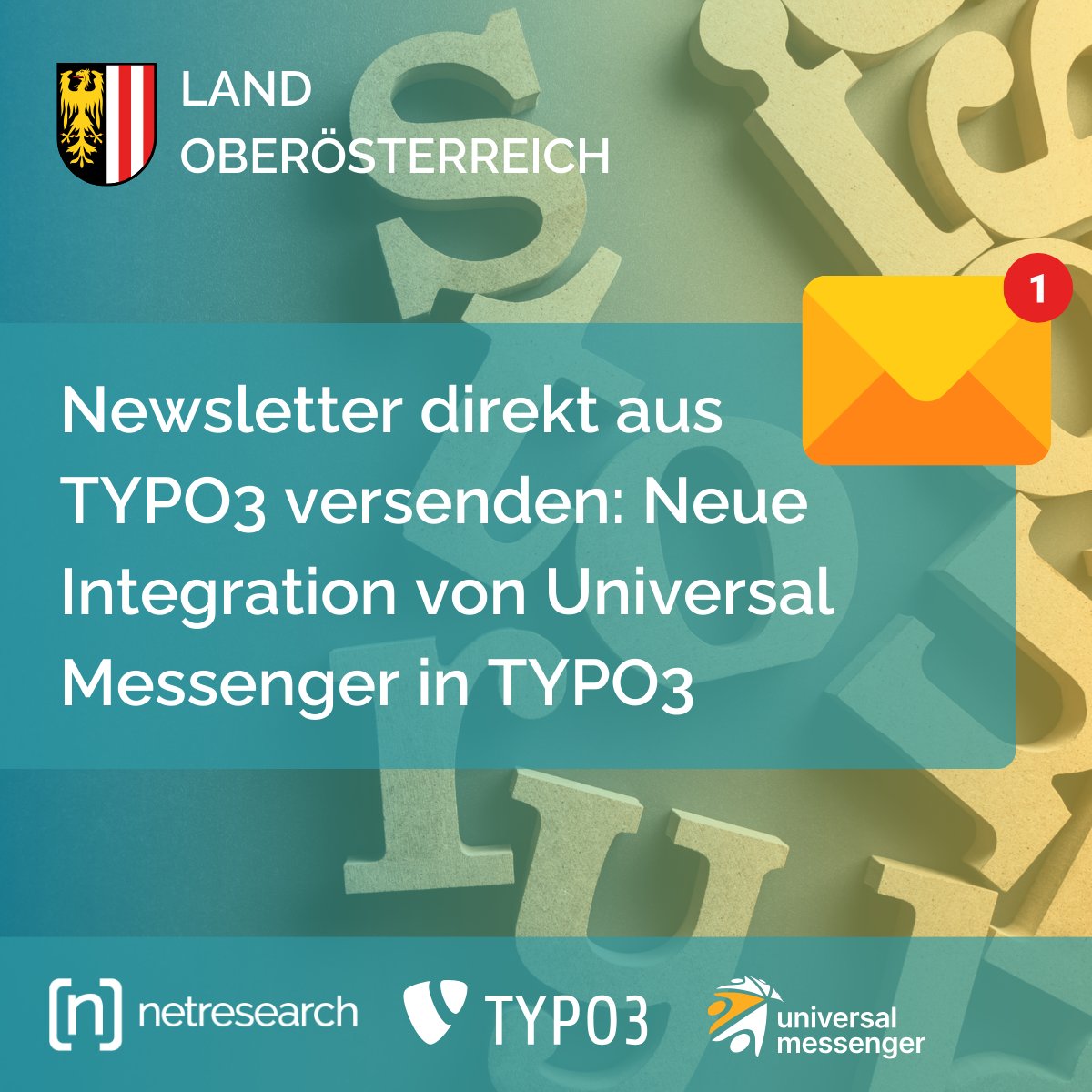 📢 Jetzt Newsletter direkt aus #TYPO3 versenden!

Mehr dazu in unserem aktuellen Blogartikel:
👉 bit.ly/3RHPf5M

#Netresearch #CMS #Newsletter #UniversalMessenger #TYPO3Extension