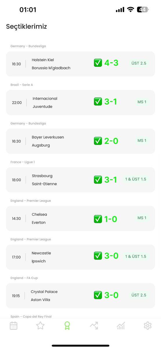 14/17 ✅ Cumartesi ÇILGINLIĞI!
Bu cumartesi yapay zeka modelimizin paylaştığı maçlarda %82 başarı oranı. 🔥

StakeGoal yapay zekası bir başka🚀

🔗İOS ➖ https://t.co/F0oFRcpPGe https://t.co/nxKCYG3n5d
