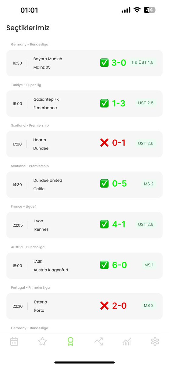 14/17 ✅ Cumartesi ÇILGINLIĞI!
Bu cumartesi yapay zeka modelimizin paylaştığı maçlarda %82 başarı oranı. 🔥

StakeGoal yapay zekası bir başka🚀

🔗İOS ➖ https://t.co/F0oFRcpPGe https://t.co/nxKCYG3n5d