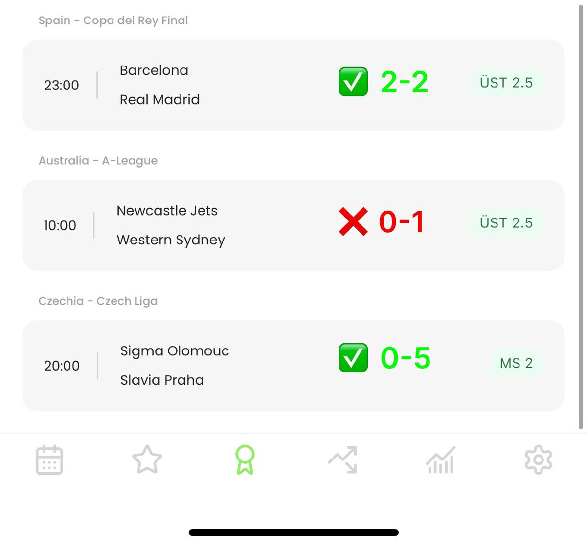 14/17 ✅ Cumartesi ÇILGINLIĞI!
Bu cumartesi yapay zeka modelimizin paylaştığı maçlarda %82 başarı oranı. 🔥

StakeGoal yapay zekası bir başka🚀

🔗İOS ➖ https://t.co/F0oFRcpPGe https://t.co/nxKCYG3n5d
