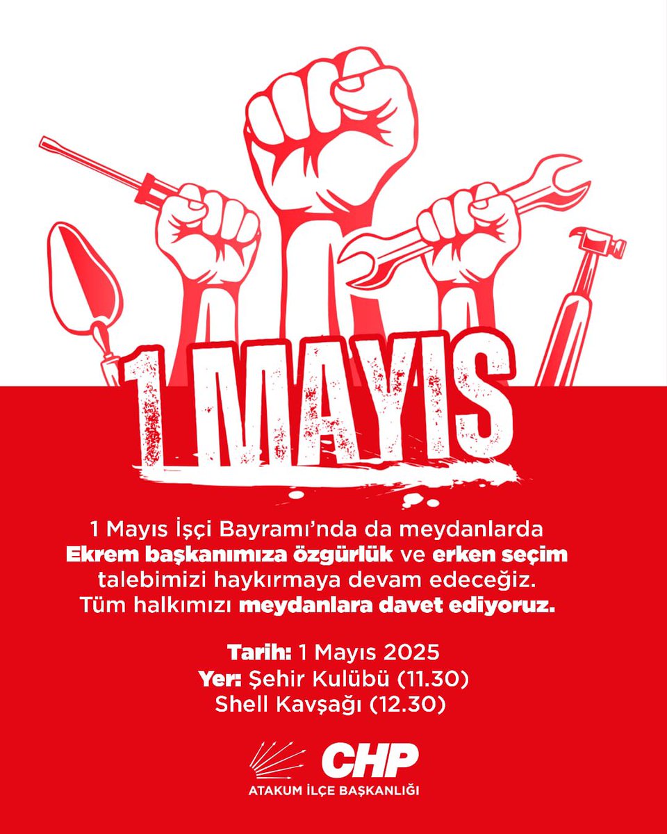 1 Mayıs’ta alandayız !