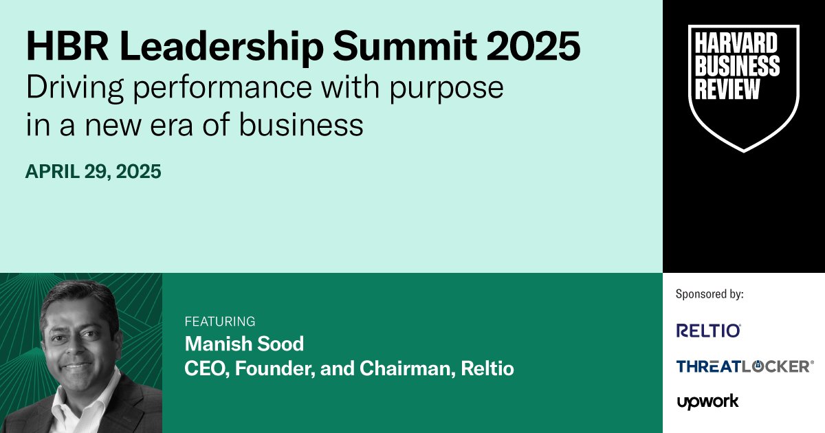 Manish Sood, CEO of event sponsor <a href="/Reltio/">Reltio</a>, now discusses why "data in motion" is the CEO's new growth lever. #HBRLeadershipSummit 
s.hbr.org/4i6qKut
