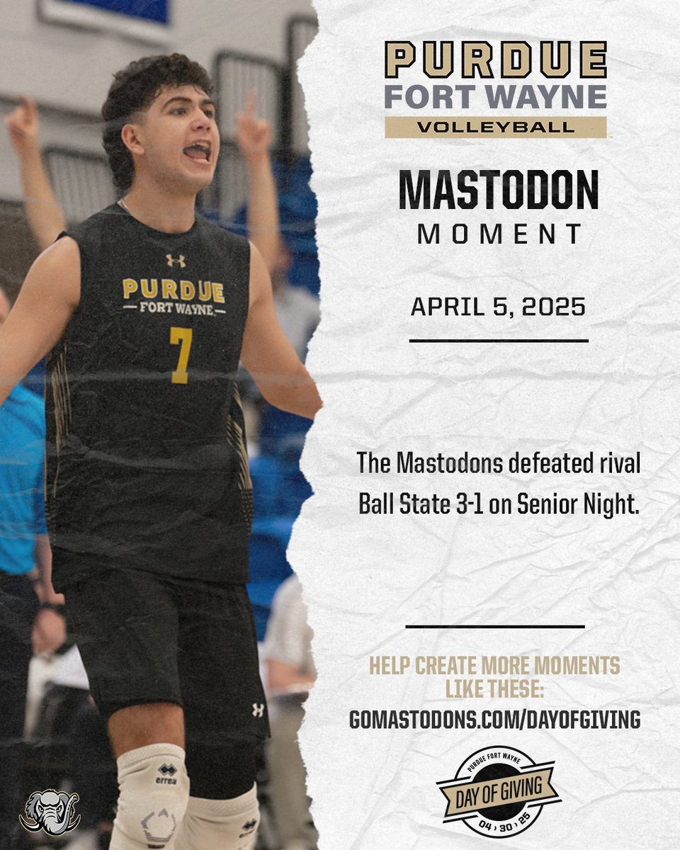 You can help make more special moments for Mastodon student-athletes. There is still time to donate to Purdue Fort Wayne’s Day of Giving.

🔗 givegab.com/campaigns/men-…

#PFWDayOfGiving